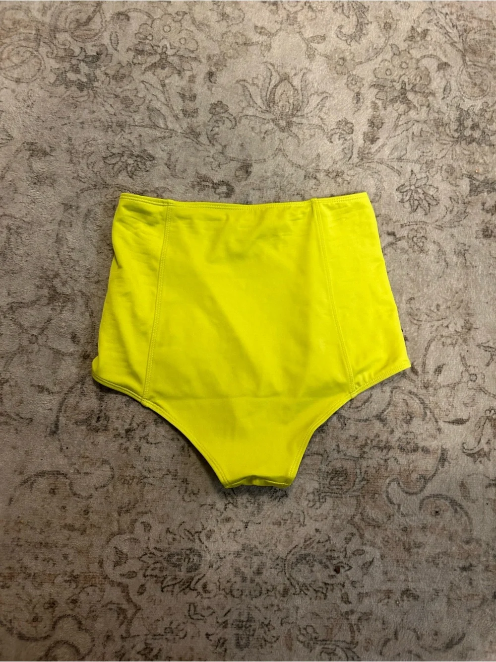 High-Waist Women's Swim Shorts in Neon Yellow